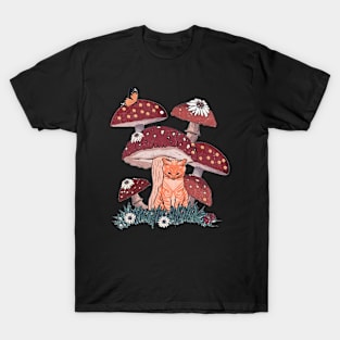 Cat and Mushroom T-Shirt